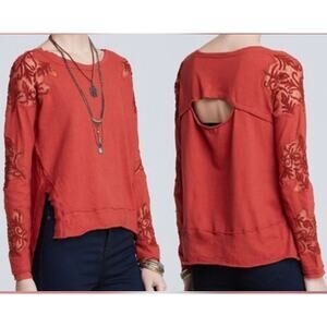 Free People / Outer Sunset Lace Inset Top / SZ XS
